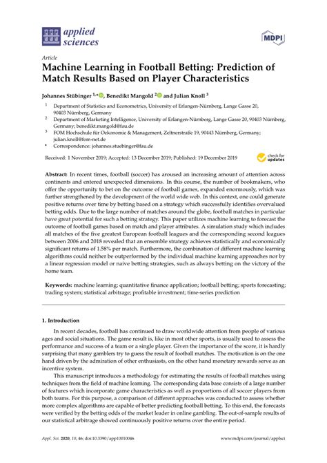 football betting machine learning.